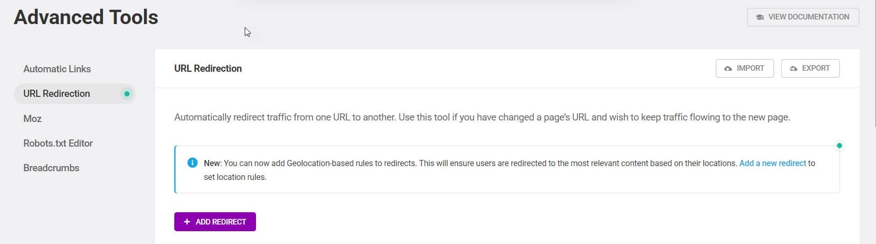 redirect dashboard